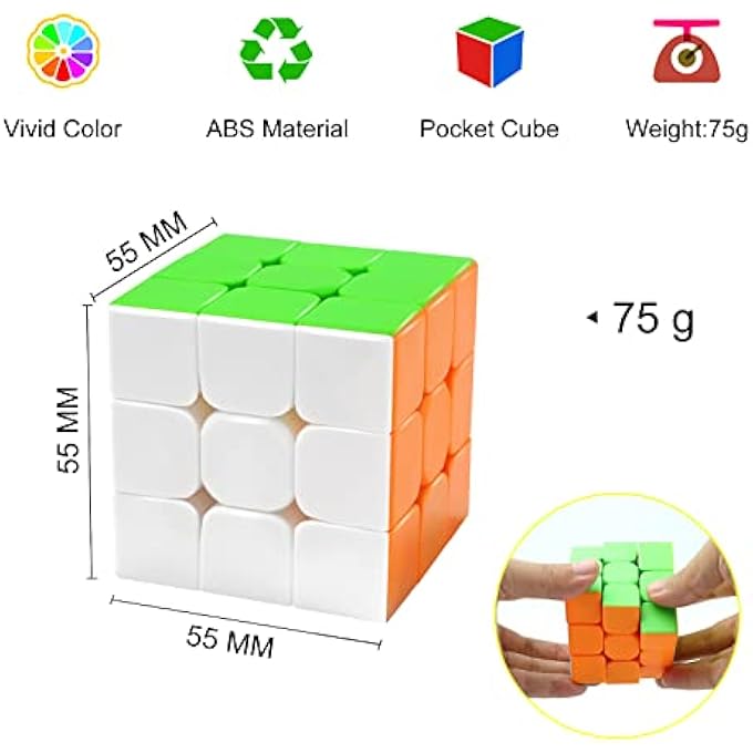 MAGIC CUBE, 3X3X3 SPEED MAGIC CUBE EASY TURNING 3D PUZZLE CUBE GAMES TOY STOCKING FILLERS FOR KIDS - Image 2